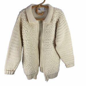 Vintage Italian pure wool textured sweater jacket Doen ish